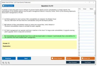 Alibaba Cloud ACP-Sec1 ACP Cloud Security Professional Practice test exam simulator test engine exam Prep practice test questions answers Image 8