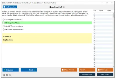 ECCouncil ECSAv10 EC-Council Certified Security Analyst (ECSA) v10 : Penetration Testing Practice test exam simulator test engine exam Prep practice test questions answers Image 6