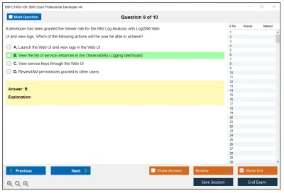 IBM C1000-109 IBM Cloud Professional Developer v4 Practice test exam simulator test engine exam Prep practice test questions answers Image 9