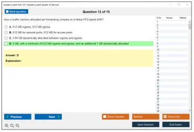 Alcatel-Lucent 4A0-107 Nokia Quality of Service Practice test exam simulator test engine exam Prep practice test questions answers Image 12