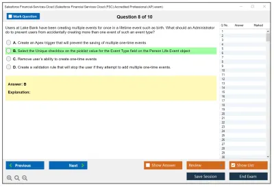 Salesforce Financial-Services-Cloud Salesforce Financial Services Cloud (FSC) Accredited Professional (AP) Practice test exam simulator test engine exam Prep practice test questions answers Image 8