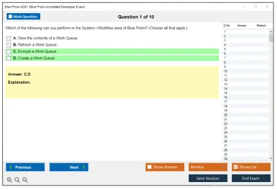 Blue Prism AD01 Blue Prism Accredited Developer Exam Practice test exam simulator test engine exam Prep practice test questions answers Image 1