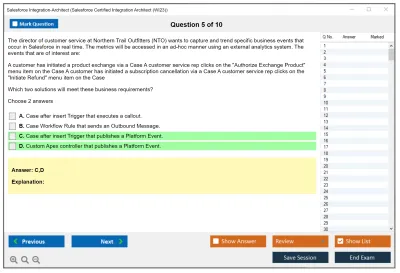 Salesforce Integration-Architect Salesforce Certified Integration Architect Practice test exam simulator test engine exam Prep practice test questions answers Image 5