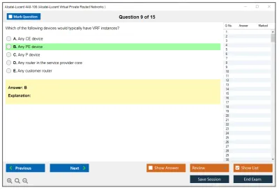 Alcatel-Lucent 4A0-106 Nokia Virtual Private Routed Networks Practice test exam simulator test engine exam Prep practice test questions answers Image 9