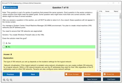 Microsoft 70-745 Implementing a Software-Defined Datacenter Practice test exam simulator test engine exam Prep practice test questions answers Image 7