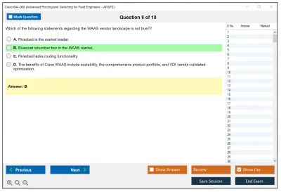 Cisco 644-068 Advanced Routing and Switching for Field Engineers – ARSFE Practice test exam simulator test engine exam Prep practice test questions answers Image 8