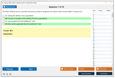 Six Sigma ICBB IASSC Lean Six Sigma – Black Belt Practice test exam simulator test engine exam Prep practice test questions answers Image 7