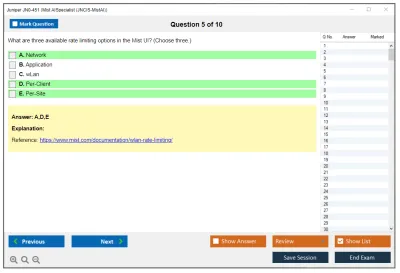 Juniper JN0-451 Mist AI - Specialist (JNCIS-MistAI) Practice test exam simulator test engine exam Prep practice test questions answers Image 5