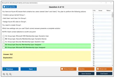 Microsoft SC-300 Microsoft Identity and Access Administrator Practice test exam simulator test engine exam Prep practice test questions answers Image 4
