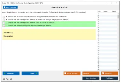 Juniper JN0-1362 Service Provider Design Specialist (JNCDS-SP) Practice test exam simulator test engine exam Prep practice test questions answers Image 4