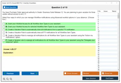 Oracle 1z0-519 Oracle EBS R12.1 Inventory Essentials Practice test exam simulator test engine exam Prep practice test questions answers Image 2