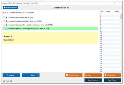 VMware 2V0-21.19 Professional vSphere 6.7 Exam 2019 Practice test exam simulator test engine exam Prep practice test questions answers Image 8