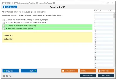 SAP C_TB1200_10 SAP Certified Associate - SAP Business One Release 10.0 Practice test exam simulator test engine exam Prep practice test questions answers Image 4