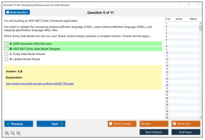 Microsoft 70-487 Developing Windows Azure and Web Services Practice test exam simulator test engine exam Prep practice test questions answers Image 5