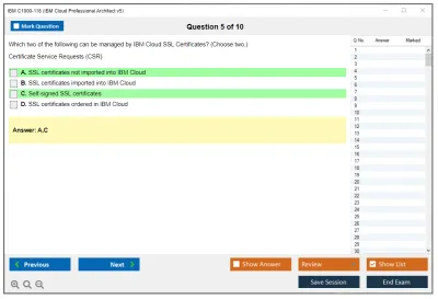 IBM C1000-118 IBM Cloud Professional Architect v5 Practice test exam simulator test engine exam Prep practice test questions answers Image 5