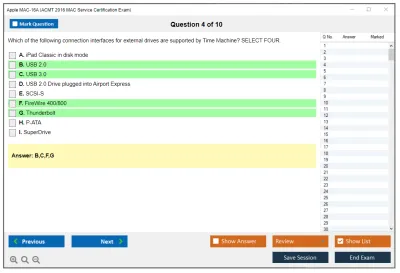 Apple MAC-16A ACMT 2016 Mac Service Certification Exam Practice test exam simulator test engine exam Prep practice test questions answers Image 4