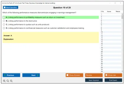 IIA IIA-CIA-Part3-3P CIA Exam Part Three: Business Knowledge for Internal Auditing Practice test exam simulator test engine exam Prep practice test questions answers Image 19