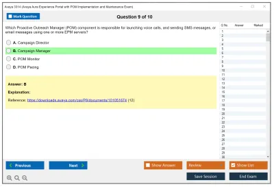 Avaya 3314 Avaya Aura Experience Portal with POM Implementation and Maintenance Exam Practice test exam simulator test engine exam Prep practice test questions answers Image 9