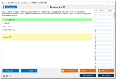 Genesys GE0-807 System Consultant, Genesys SIP SERVER (GCP8 - SIP) Practice test exam simulator test engine exam Prep practice test questions answers Image 9
