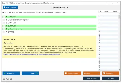 Cisco 500-444 Cisco Contact Center Enterprise Implementation and Troubleshooting Practice test exam simulator test engine exam Prep practice test questions answers Image 4