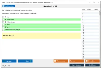 SAP C_EWM_95 SAP Certified Application Associate - SAP Extended Warehouse Management 9.5 Practice test exam simulator test engine exam Prep practice test questions answers Image 5