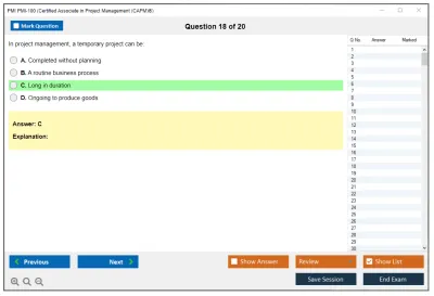 PMI PMI-100 Certified Associate in Project Management (CAPM)® Practice test exam simulator test engine exam Prep practice test questions answers Image 18