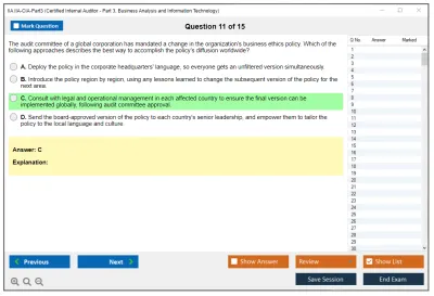 IIA IIA-CIA-Part3 Business Knowledge for Internal Auditing Practice test exam simulator test engine exam Prep practice test questions answers Image 11
