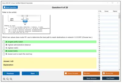 Cisco 200-301 Cisco Certified Network Associate Practice test exam simulator test engine exam Prep practice test questions answers Image 6