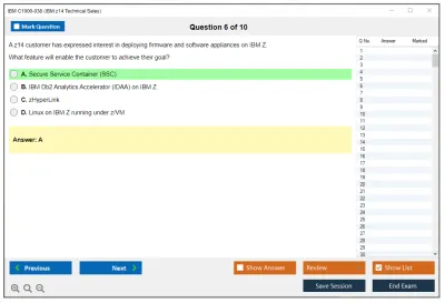 IBM C1000-038 IBM z14 Technical Sales Practice test exam simulator test engine exam Prep practice test questions answers Image 6