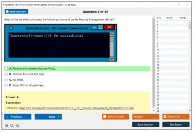 Checkpoint 156-315.80 Check Point Certified Security Expert - CCSE R80 Practice test exam simulator test engine exam Prep practice test questions answers Image 4