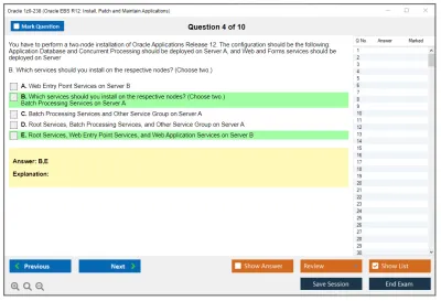 Oracle 1z0-238 Oracle EBS R12: Install, Patch and Maintain Applications Practice test exam simulator test engine exam Prep practice test questions answers Image 4
