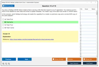 Netapp NS0-402 NetApp Certified Hybrid Cloud Implementation Engineer Practice test exam simulator test engine exam Prep practice test questions answers Image 10