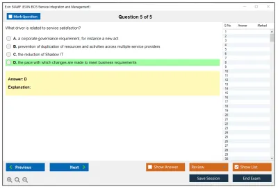 Exin SIAMF EXIN BCS Service Integration and Management Practice test exam simulator test engine exam Prep practice test questions answers Image 5