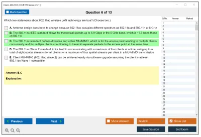 Cisco 400-351 CCIE Wireless (v3.1) Practice test exam simulator test engine exam Prep practice test questions answers Image 6