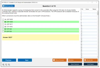 HP HPE6-A71 Aruba Certified Mobility Professional Exam Practice test exam simulator test engine exam Prep practice test questions answers Image 3