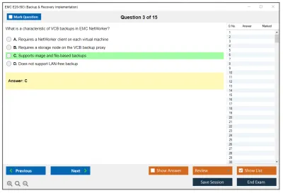 EMC E20-593 Backup &amp; Recovery Implementation Practice test exam simulator test engine exam Prep practice test questions answers Image 3
