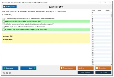 Symantec 250-441 Administration of Symantec Advanced Threat Protection 3.0 Practice test exam simulator test engine exam Prep practice test questions answers Image 3