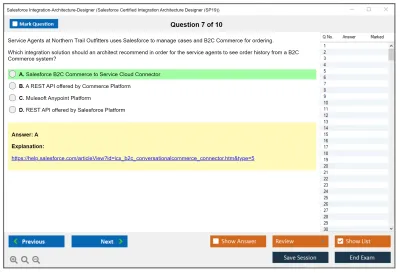 Salesforce Integration-Architecture-Designer Salesforce Certified Integration Architect Practice test exam simulator test engine exam Prep practice test questions answers Image 7