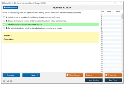 ECCouncil 512-50 EC-Council Information Security Manager (E|ISM) Practice test exam simulator test engine exam Prep practice test questions answers Image 13