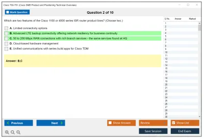 Cisco 700-751 Cisco SMB Product and Positioning Technical Overview Practice test exam simulator test engine exam Prep practice test questions answers Image 2