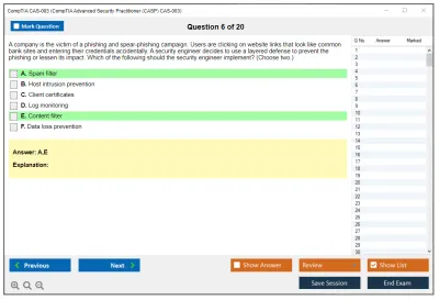 CompTIA CAS-003 CompTIA Advanced Security Practitioner (CASP) CAS-003 Practice test exam simulator test engine exam Prep practice test questions answers Image 6