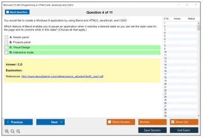 Microsoft 70-480 Programming in HTML5 with JavaScript and CSS3 Practice test exam simulator test engine exam Prep practice test questions answers Image 4