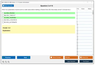 IBM C2090-619 IBM Informix 12.10 System Administrator Practice test exam simulator test engine exam Prep practice test questions answers Image 2