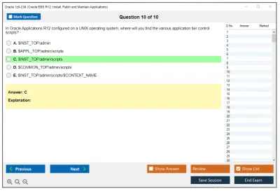 Oracle 1z0-238 Oracle EBS R12: Install, Patch and Maintain Applications Practice test exam simulator test engine exam Prep practice test questions answers Image 10