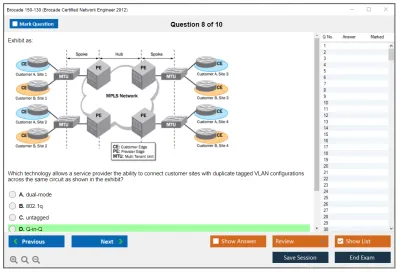 Brocade 150-130 Brocade Certified Network Engineer 2012 Practice test exam simulator test engine exam Prep practice test questions answers Image 8