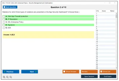 Citrix 1Y0-341 Citrix ADC Advanced Topics - Security. Management and Optimization (CCP-N) Practice test exam simulator test engine exam Prep practice test questions answers Image 2
