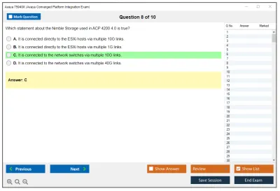 Avaya 75940X Avaya Converged Platform Integration Exam Practice test exam simulator test engine exam Prep practice test questions answers Image 8