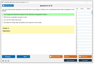 IBM C1000-065 IBM Cognos Analytics Developer V11.1.x Practice test exam simulator test engine exam Prep practice test questions answers Image 6