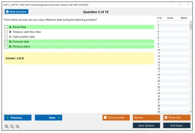 SAP C_S4FTR_1909 SAP Certified Application Associate Treasury with SAP S/4HANA Practice test exam simulator test engine exam Prep practice test questions answers Image 2