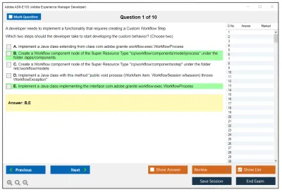 Adobe AD0-E103 Adobe Experience Manager Developer Practice test exam simulator test engine exam Prep practice test questions answers Image 1